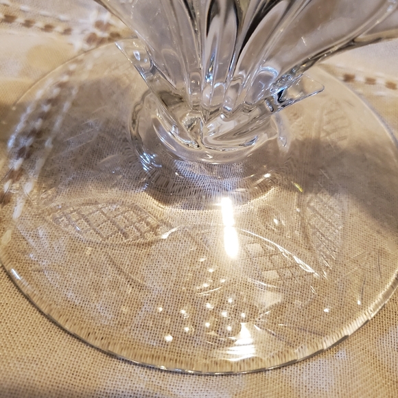 CRYSTAL CANDLEHOLDERS PAIR DUNCAN MILLER #14 GRANDEE TRIPLE LIGHT CANDELABRA - Picture 5 of 11